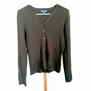 Ann Taylor Basic Black Cardigan sz‎ M